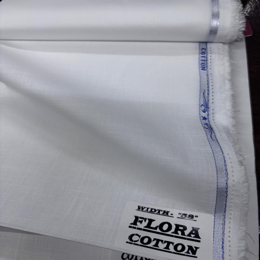 Linen Cotton Fabric - Color: White