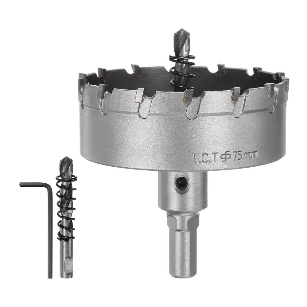 75 Mm Metal Hole Saw Carbide Cutter - Color: Silver