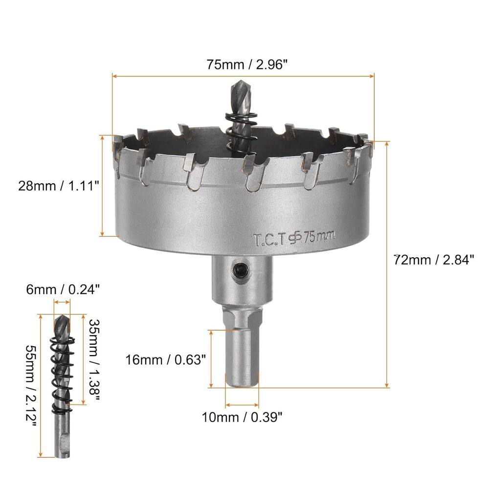 75 MM Metal Hole Saw Carbide Cutter