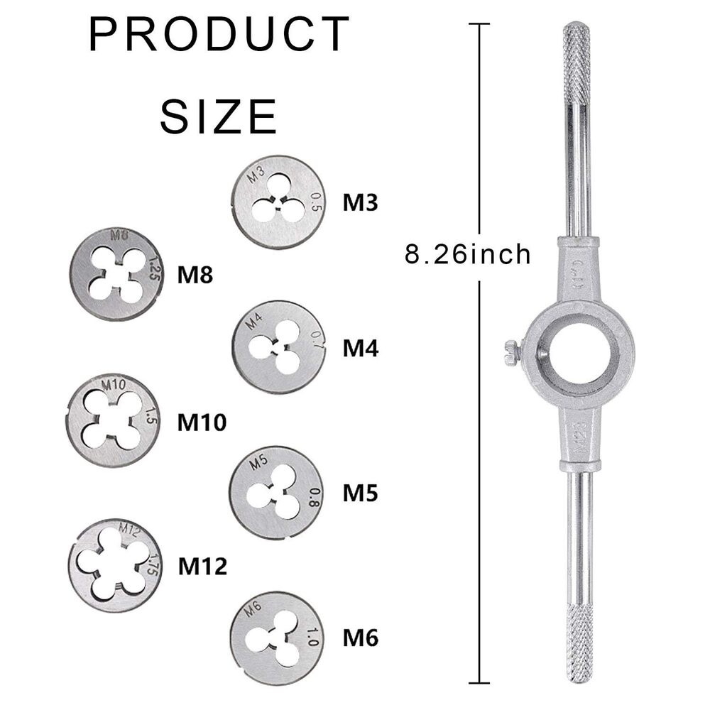 8 Pcs Metric Die Set