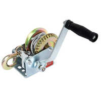 800 Lbs Capacity Heavy Duty Hand Winch - Color: Silver