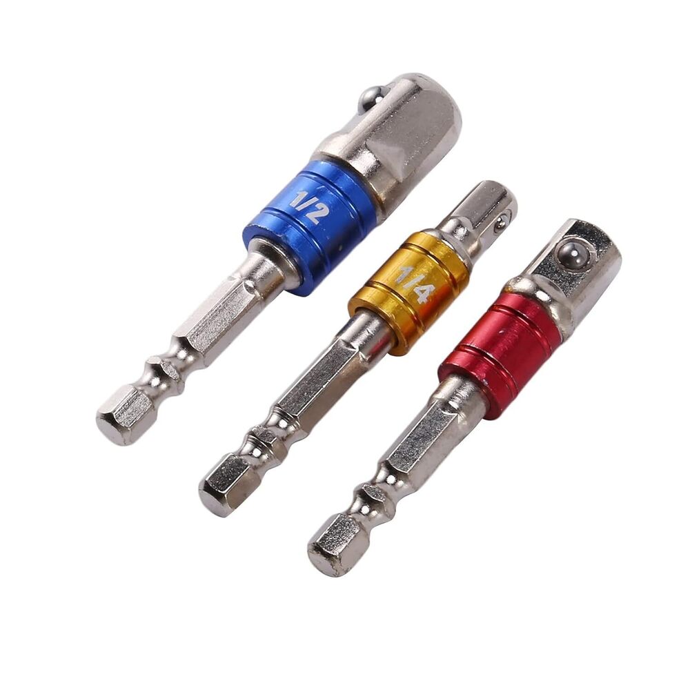 3 Pcs Socket Adapter Impact Set - Color: Silver