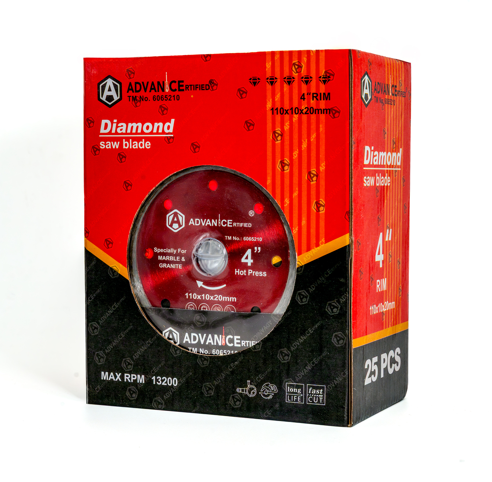 Diamond Saw Blade Red - 4 Inch Rim - Color: Black