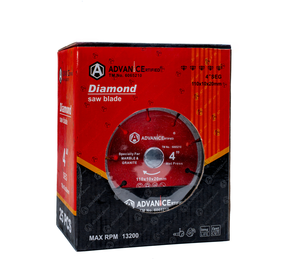 Diamond Saw Blade - 4 Inch Seg - Color: Black