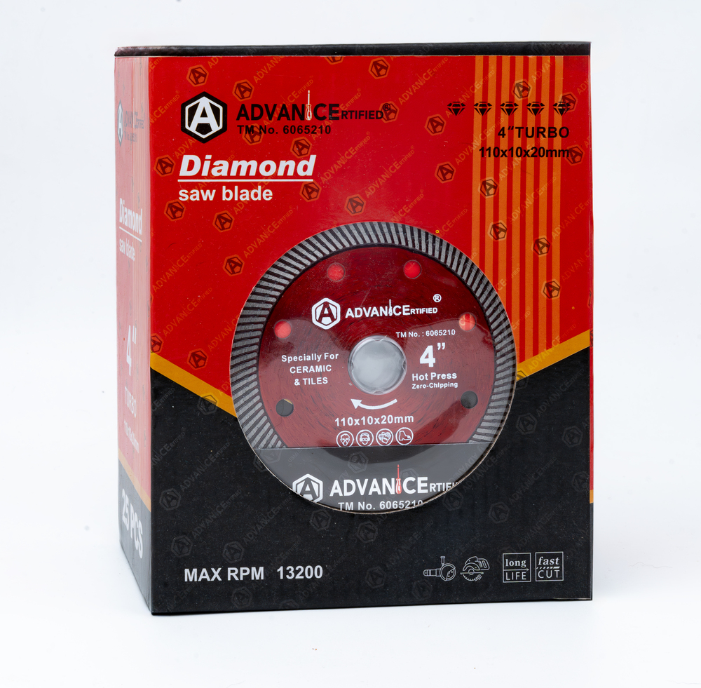 Diamond Saw Blade Red - 4 Inch Turbo - Color: Black