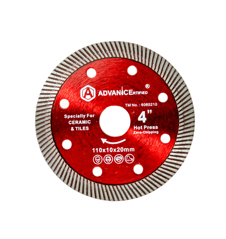 Diamond Saw Blade Red - 4 Inch Turbo - Color: Black