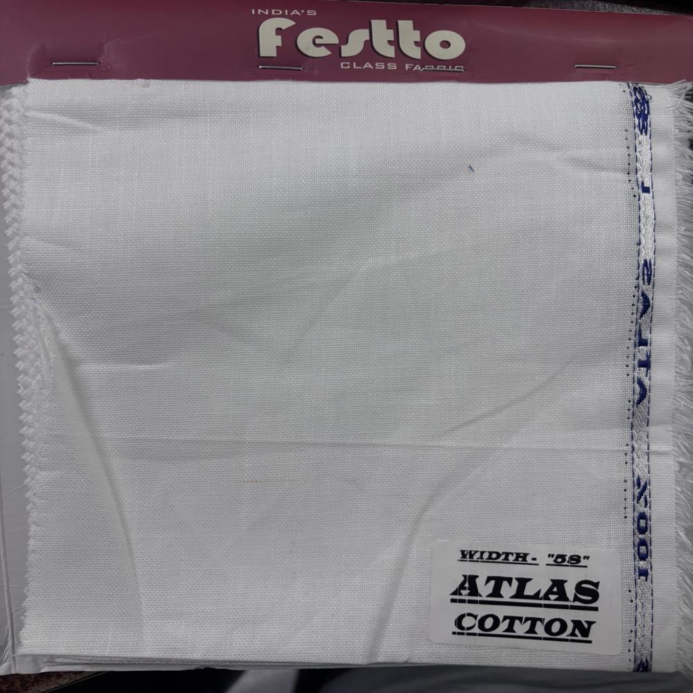 100% Linen Cotton Fabric - Color: White