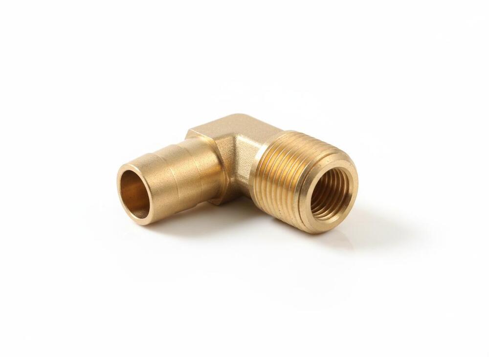 90 Degree Brass Elbow Hose Fitting - Color: Golden