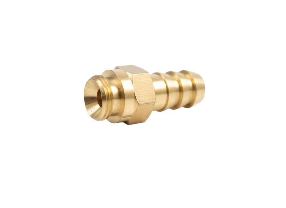 Brass Barbed Hose Connector With Hex Head - Color: Golden