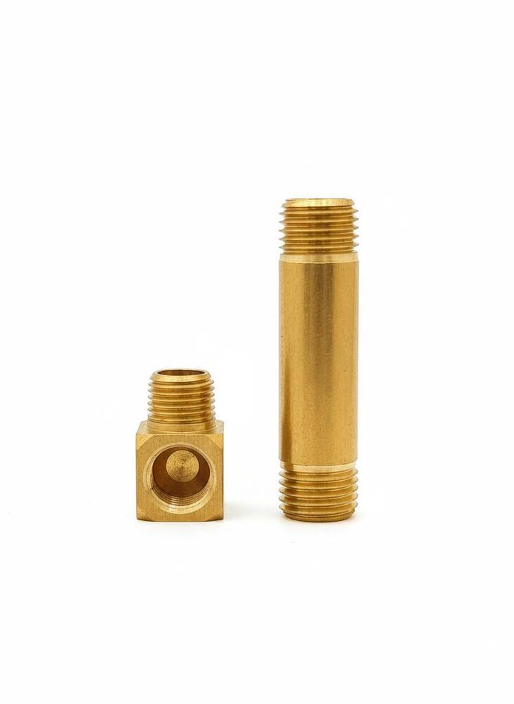 Brass Elbow And Nipple - Color: Golden