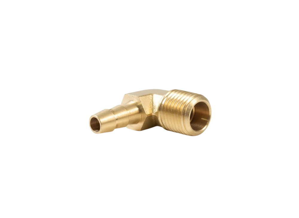 Brass Elbow With Barbed And Male Threaded Ends - Color: Golden