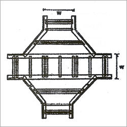Horizontal Cross Cable Tray - Steel, 50 mm | Strong, Industrial Ladders for Efficient Horizontal Cable Routing with Four Path Management