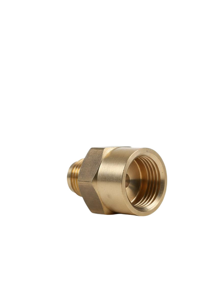 Brass Flare Nut With Male Thread Adapter - Color: Golden