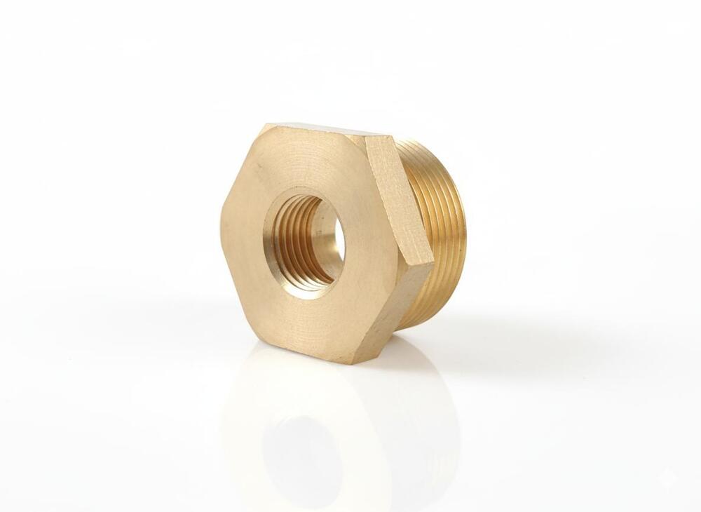 Brass Hex Bushing Reducer - Color: Golden