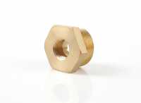 Brass Hex Bushing Reducer - Color: Golden