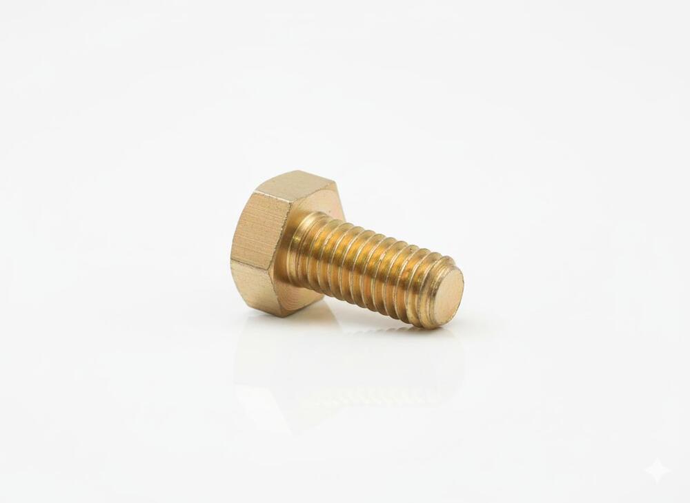 Brass Hex Head Bolt - Color: Golden