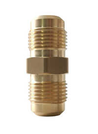 Brass Hex Nipple With Flare Nut - Color: Golden
