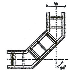 90 Degree Horizontal Elbow - Steel, 1/4 Inch | Strong, Industrial Ladder Type, Innovative Installation Features, Complete Fixing Kit