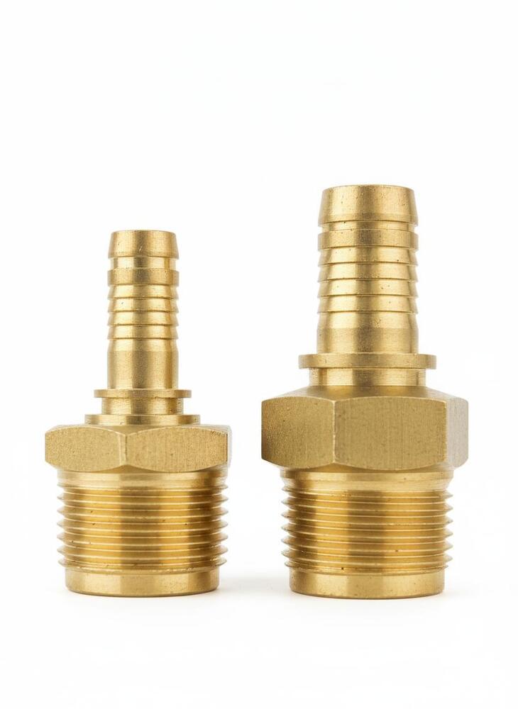 Brass Hose Barb Adapters - Color: Golden