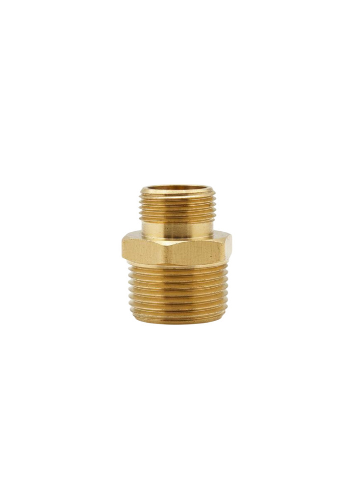 Male Threaded Brass Reducer Nipple - Color: Golden