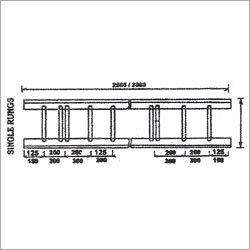 Rungs Aluminium Single Ladder - Aluminium Material, 3000mm Length, White Color, 420mm Width, 7.4kg Weight | Rugged, Corrosion Proof, Heavy Duty Cable Management