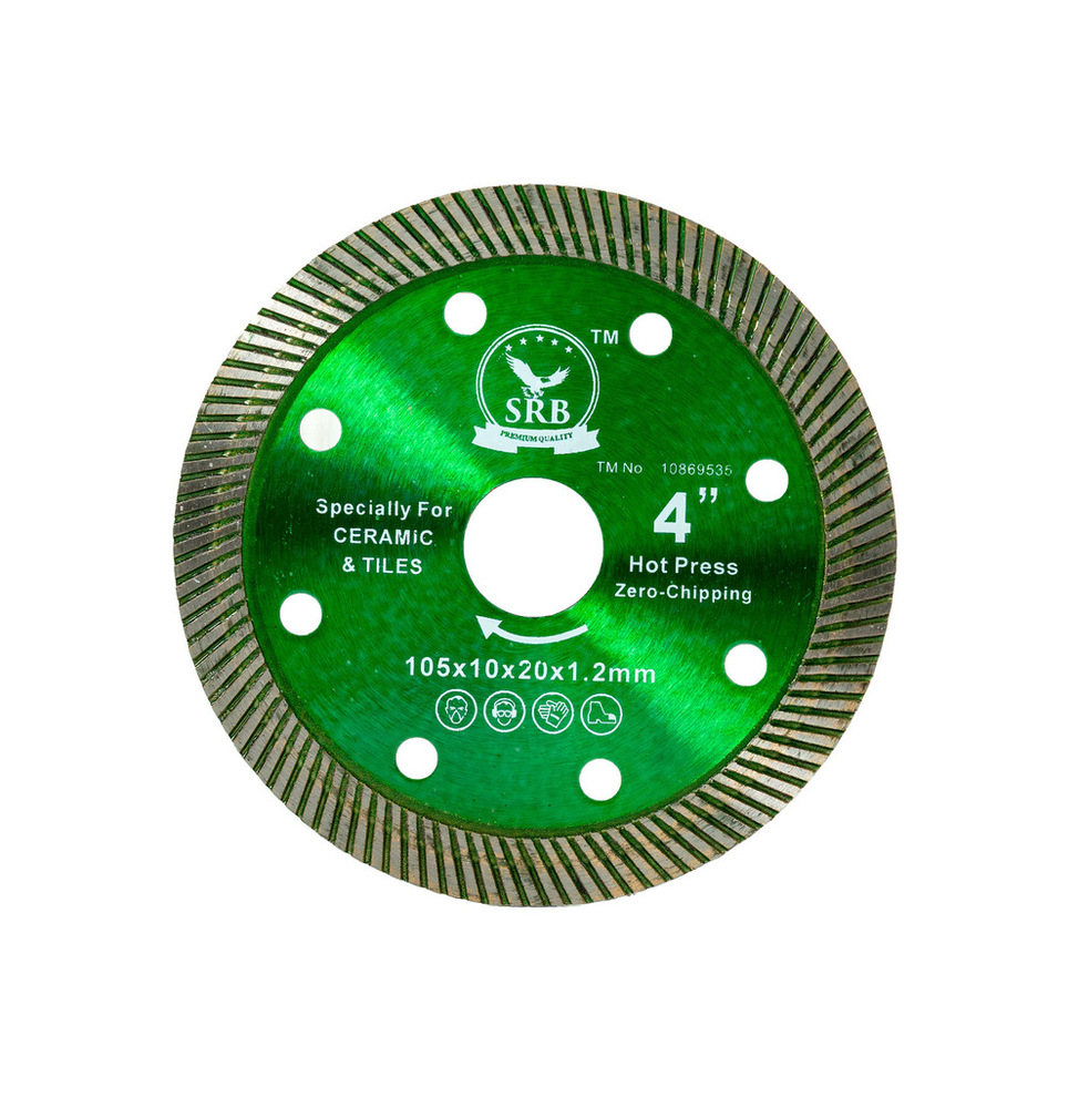Diamond Saw Blade - 4 Inch Turbo - Color: Green