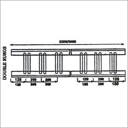 Double Rungs Ladder Cable Tray - Steel, 2500mm Length, White, Galvanized Finish | Rigid Structure, Rust Resistant, Easy Length Coupling