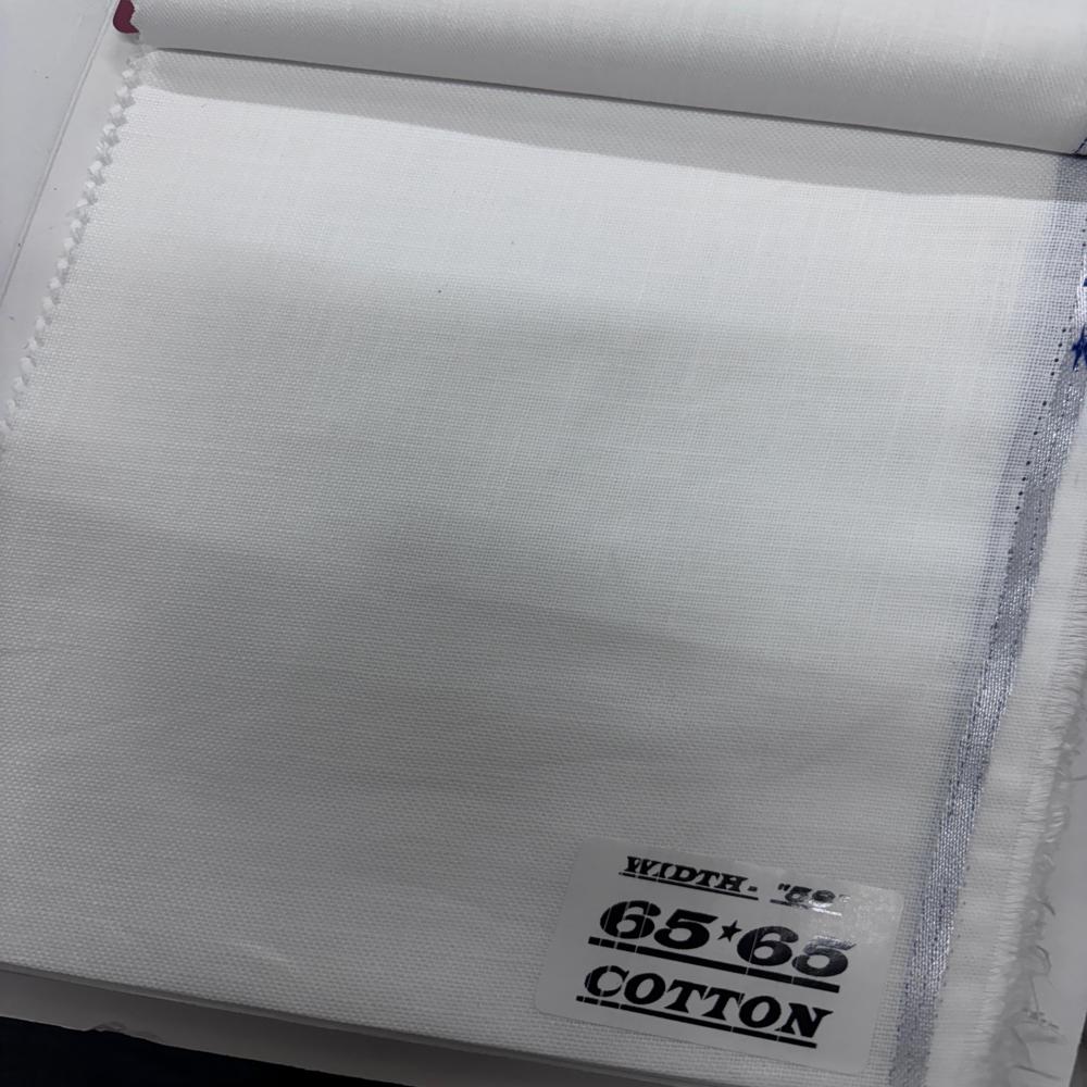65 X 65 Linen Cotton Fabric - Color: White