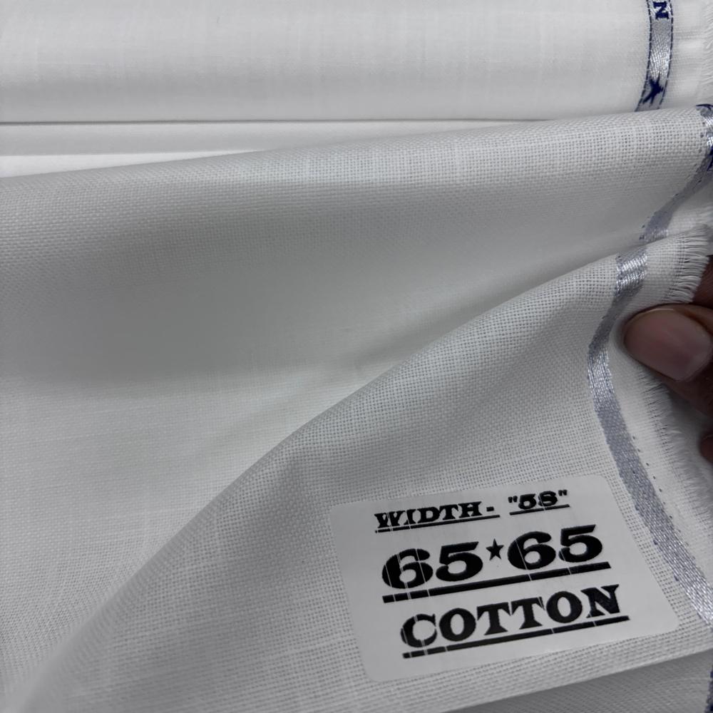 65 X 65 Linen Cotton Fabric - Color: White