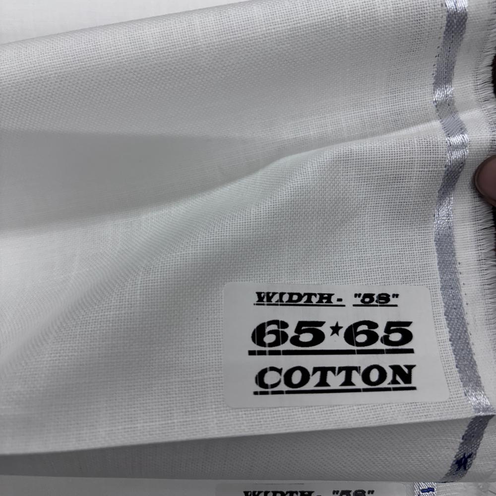 65 X 65 Linen Cotton Fabric - Color: White
