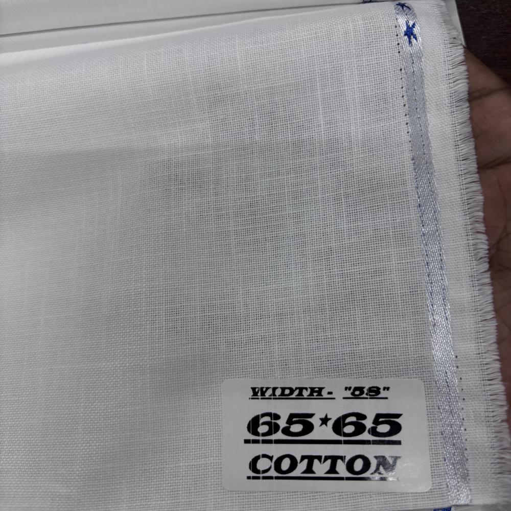 65 X 65 Linen Cotton Fabric - Color: White
