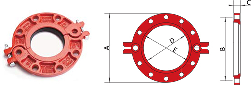 L991 Flange Ansi Class125-150 - Color: Red