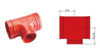 Xqgt03r3 Grooved Reducing Tee - Color: Red