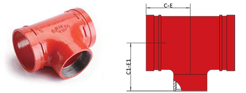 Xqgt03S Threaded Reducing Tee - Color: Red