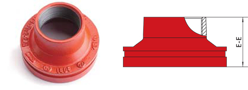 Xqgt07S Threaded Concentric Reducer - Color: Red