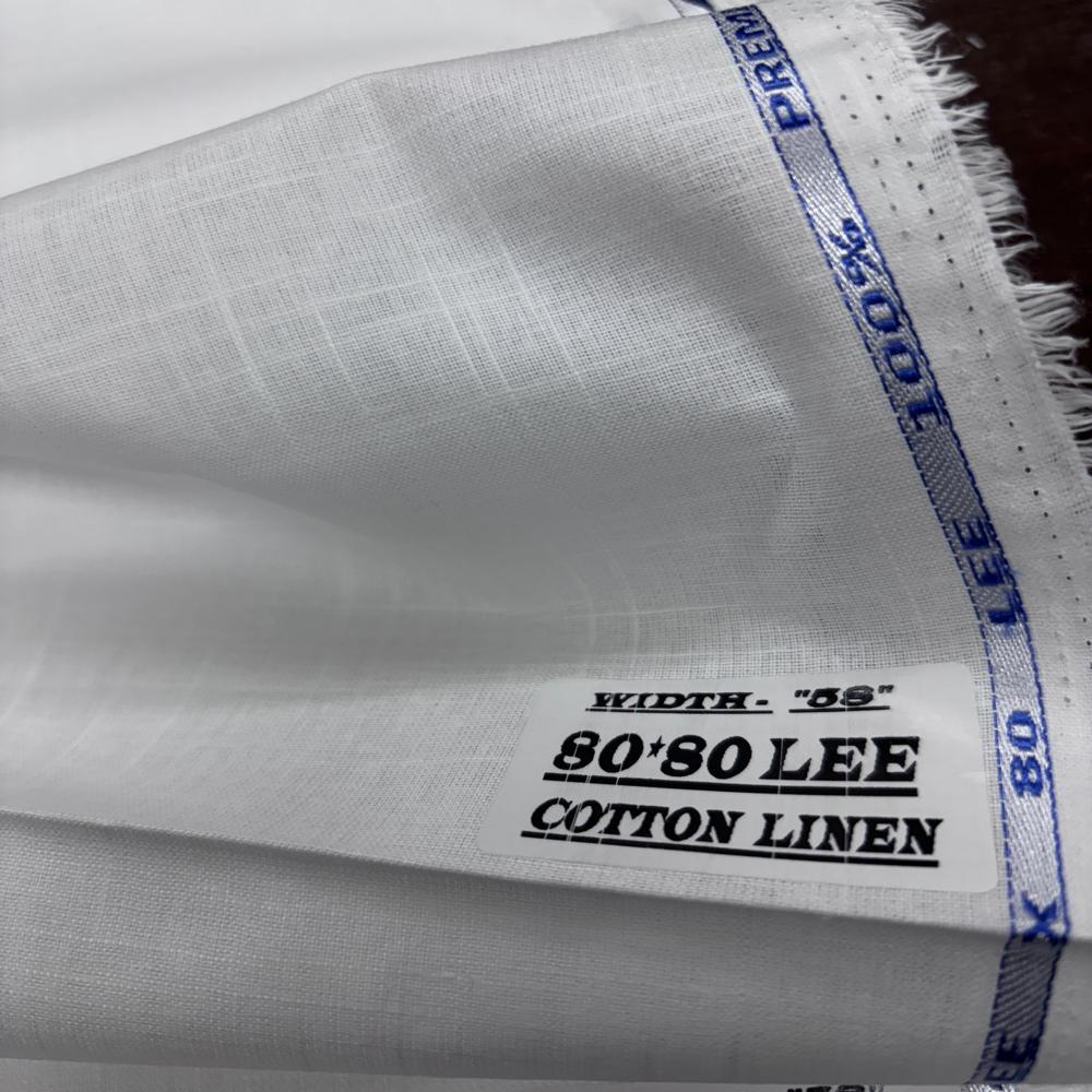 80X80 Linen Cotton Fabric - Color: White