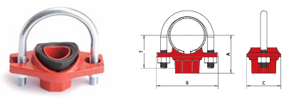 041 Saddle-Let (U Bolt Mechanical Tee) - Color: Red