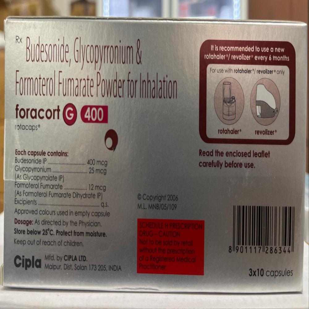 Foracort G 25mcg/12mcg/400mcg Capsule