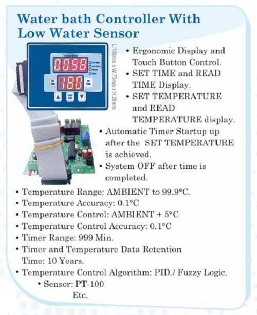 Water bath Controller With  Low Water Sensor