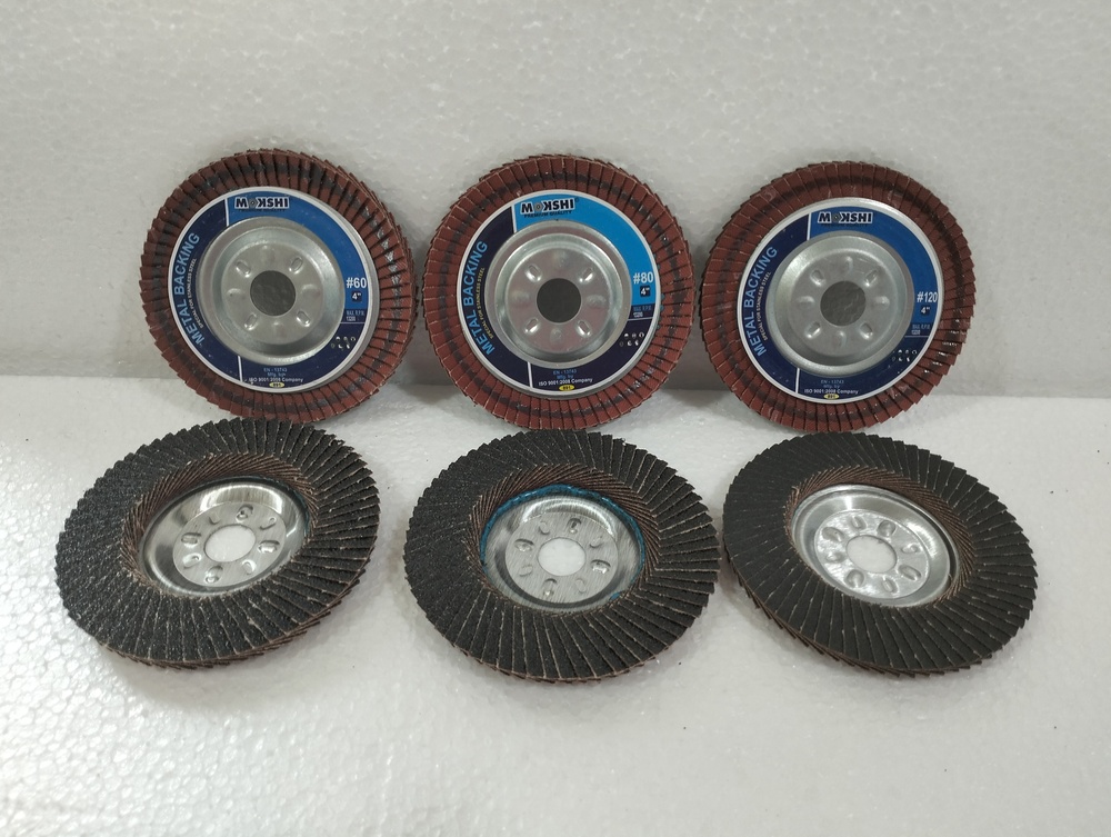 Metal Flap Disc - Silicon Carbide, Zircon, Calcined | 4 Inch Maroon Round, Industrial Use, Durable Metal Flap Disc