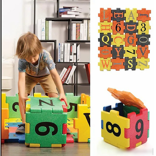 Epp Alpha Numeric Block Stool - Assembly: No Assembly Required