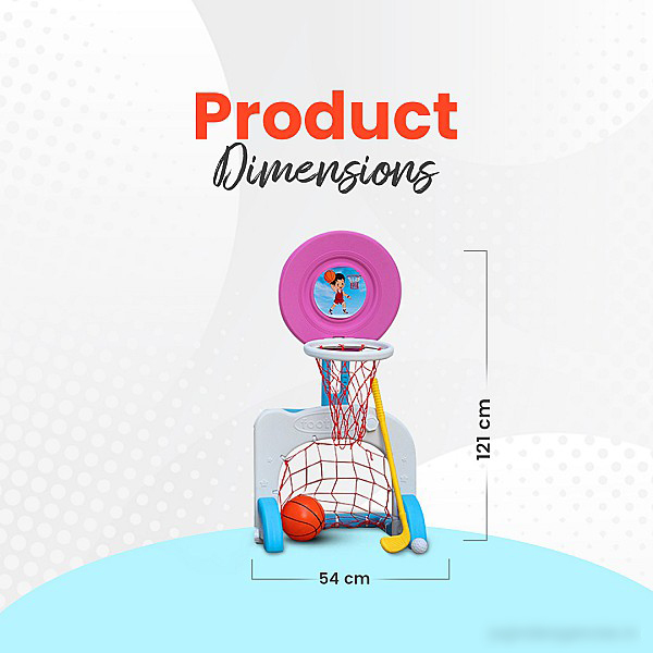 3-In-1 Basketball For Kids (2 Years Above) - Color: Multi Colour