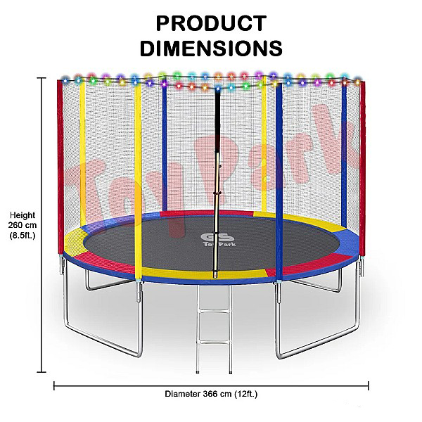 Lightning Rainbow Trampoline 12ft.