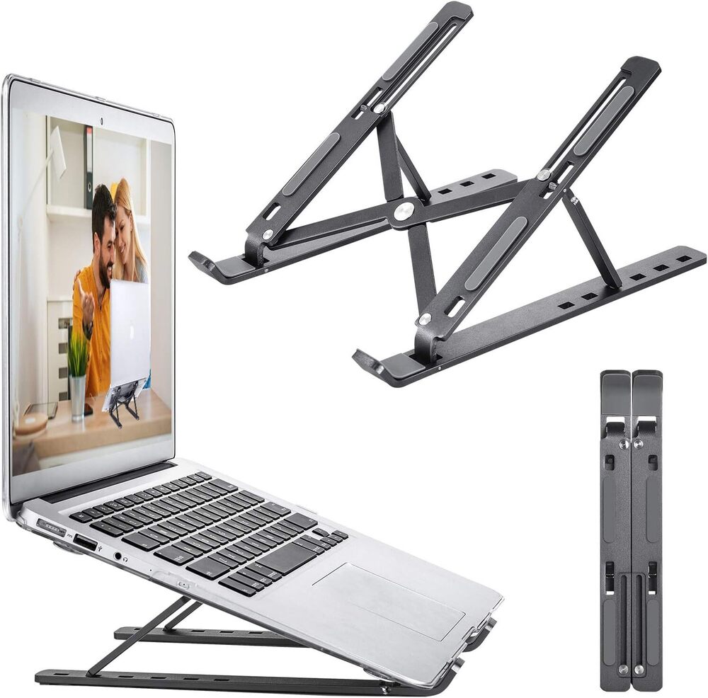 Adjustable Height Laptop Stand - Durable Aluminum Alloy, Ergonomic Design , Ideal for Comfort and Convenience During Extended Use