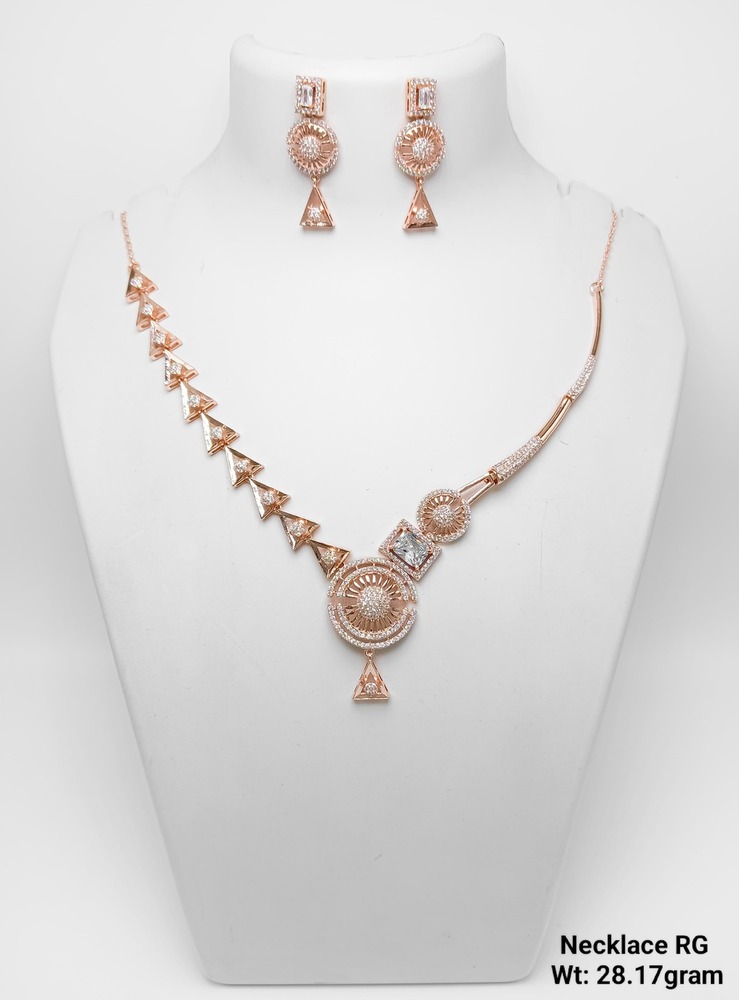 92.5 Silver Necklace Set Rose Gold
