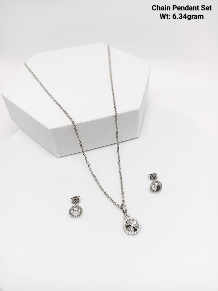 92.5 Silver Chain Pendant Set