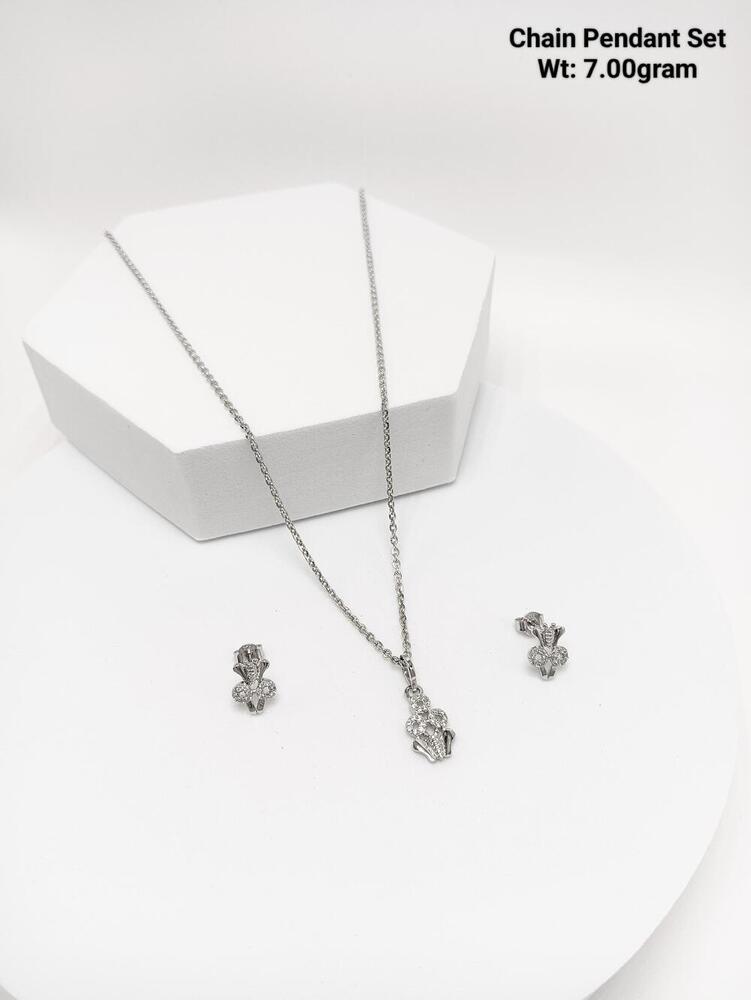 92.5 Silver Chain Pendant Set