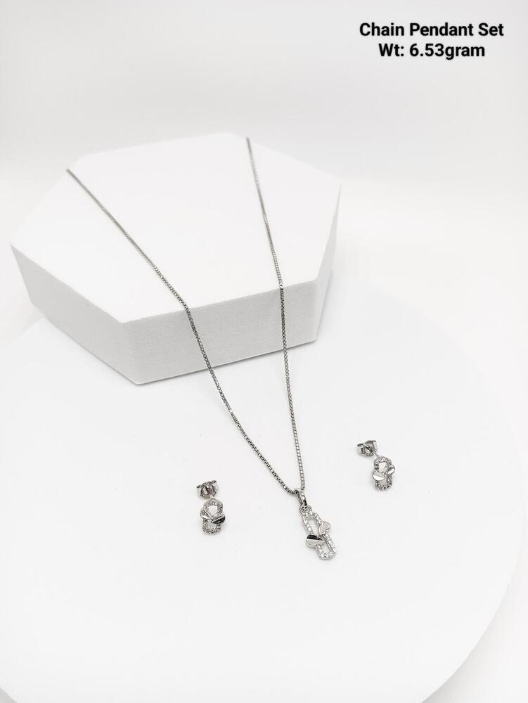 92.5 Silver Chain Pendant Set