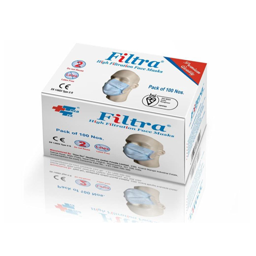 Filtra High Filtration Face Masks 3-Ply Ear Loop Surgical Mask - Color: Different Availabe
