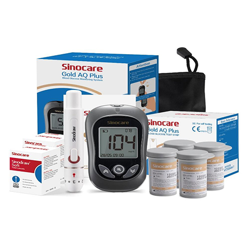 Sinocare Gold Aq Plus Blood Glucose Monitoring System - Color: Different Availabe